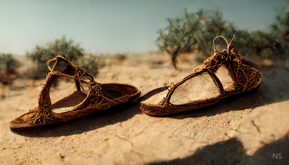 Leaves and sandals, Noman Siddiqui